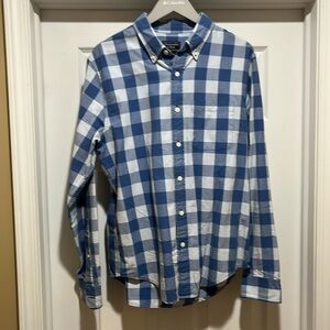 Men’s blue plant, button-down shirt, size, large Abercrombie and Fitch￼